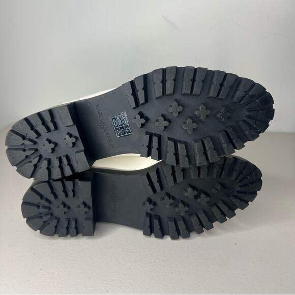 Karl Lagerfeld Pola Faux Pearl Studded Chelsea Boots 8.5 - Picture 6 of 9